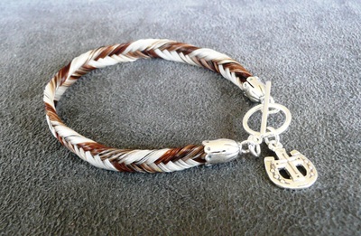 Horse Hair Bracelet made from your Horse's tail. Square braid Sterling Silver. 